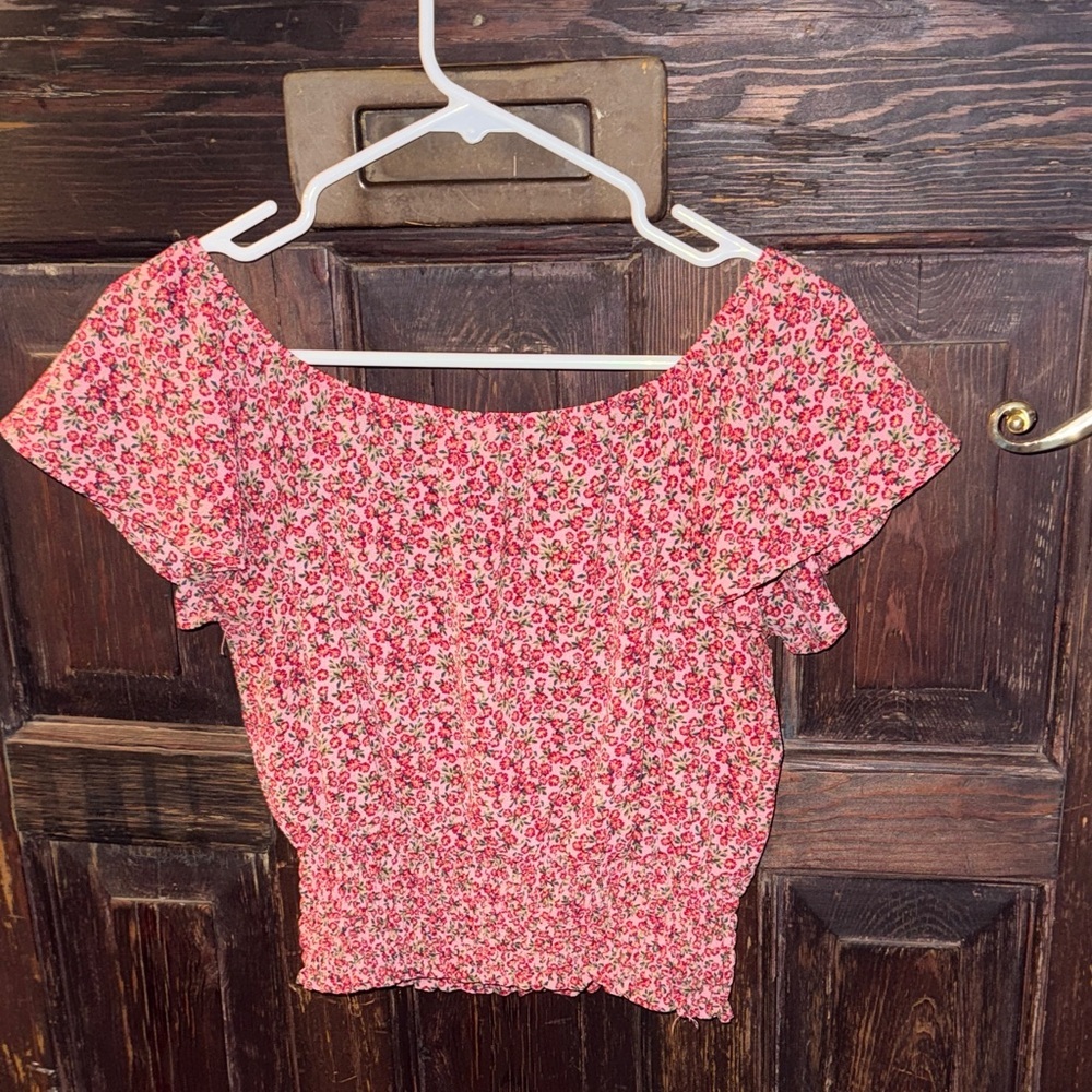 Monteau Pink Floral Blouse - Picture 3 of 3